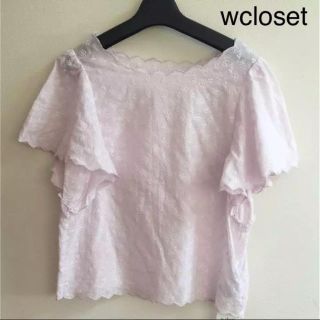 ダブルクローゼット(w closet)の新品 wcloset コットン カットソー  シャツ レース素材(Tシャツ(半袖/袖なし))