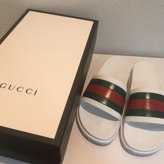 グッチ(Gucci)のGucci web slide white サイズUS9 27cm(サンダル)