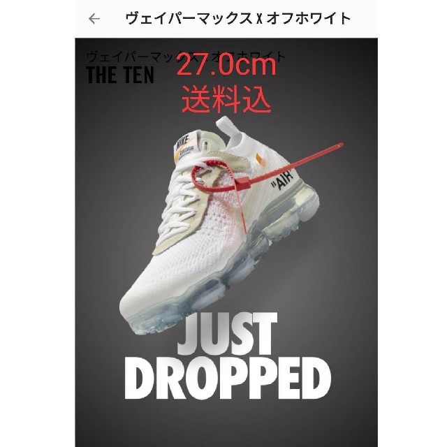 NIKE(ナイキ)のNIKE OFF WHITE AIR VAPOR MAX THE 10 メンズの靴/シューズ(スニーカー)の商品写真