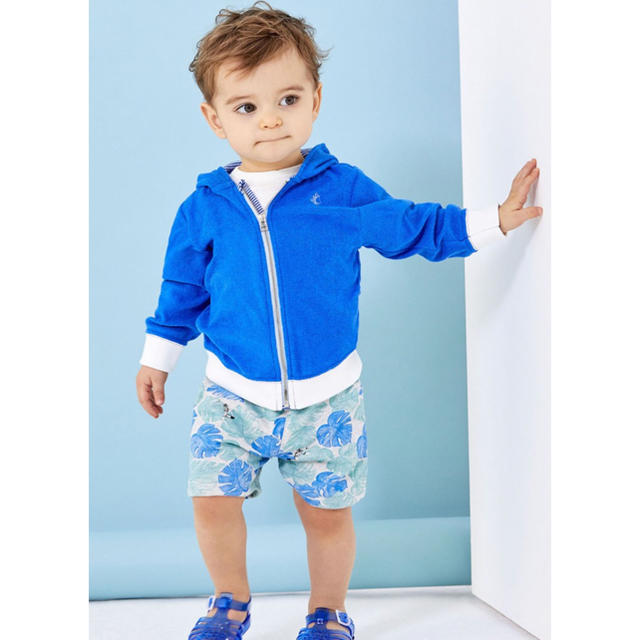 PETIT BATEAU(プチバトー)のプチバトー 18SS パイル地パーカー 36m 新品 キッズ/ベビー/マタニティのキッズ服男の子用(90cm~)(カーディガン)の商品写真