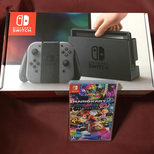 【美品】Nintendo Switch グレー＆ マリオカート8デラックス