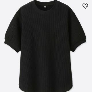 ユニクロ(UNIQLO)のワッフルクルーネック Tシャツ 半袖 L(Tシャツ/カットソー(半袖/袖なし))