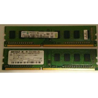 バッファロー(Buffalo)の美品★DDR3 2GB×2枚セット★送料込み!!(PCパーツ)