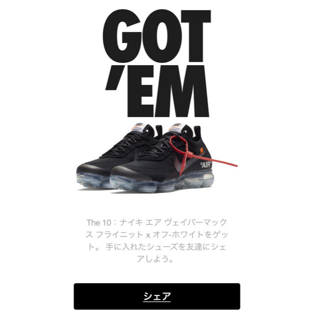 華麗 NIKE - エア ヴェイパーマックス オフホワイト THE 10 AIR