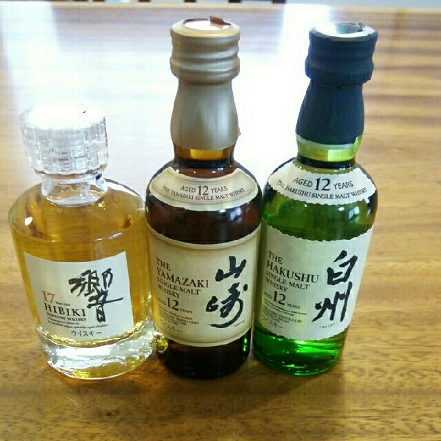 サントリー白州12年山崎12年響17年 ミニボトルセット ミニチュア-