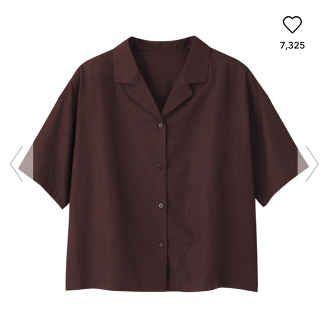 GU(ジーユー)のリネンブレンドオープンカラーシャツ  レディースのトップス(シャツ/ブラウス(半袖/袖なし))の商品写真
