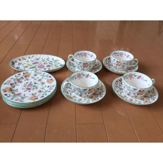 ミントン(MINTON)のMINTON ミントン オーバル ケーキ皿 カップアンドソーサー 4客セット(食器)