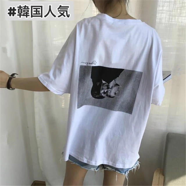 韓国ファッション 訳あり レディースのトップス(Tシャツ(半袖/袖なし))の商品写真