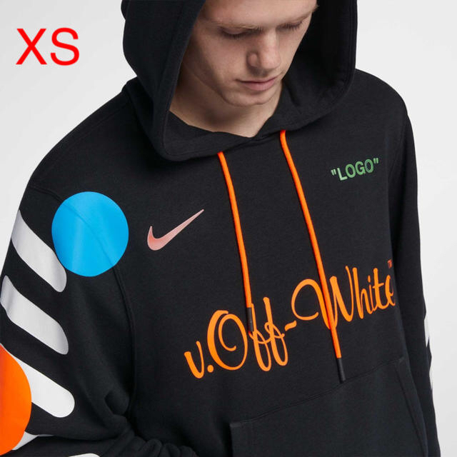 メンズ希少XS OFF-WHITE X NIKE FOOTBALL HOODIE