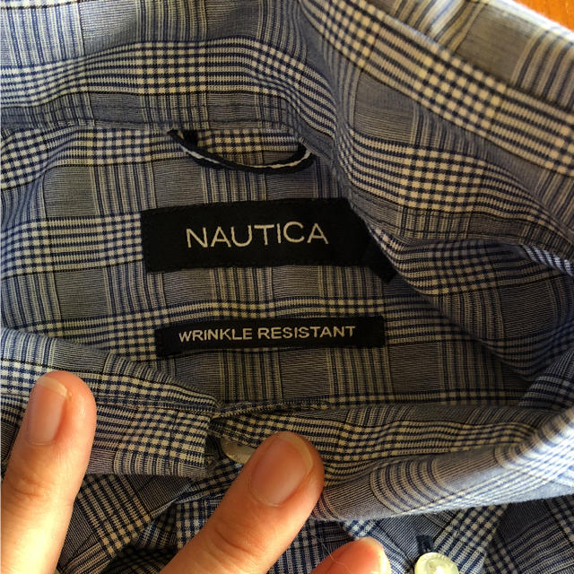 NAUTICA(ノーティカ)のほぼ新品！ ノーティカの軽く薄いコットンシワ加工シャツ  サイズL メンズのトップス(シャツ)の商品写真