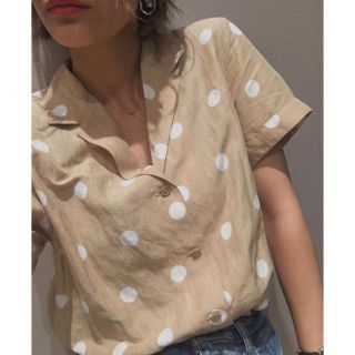 マウジー(moussy)の今季MOUSSY HALF SLEEVE LINEN DOTシャツ♡ドットシャツ(シャツ/ブラウス(半袖/袖なし))