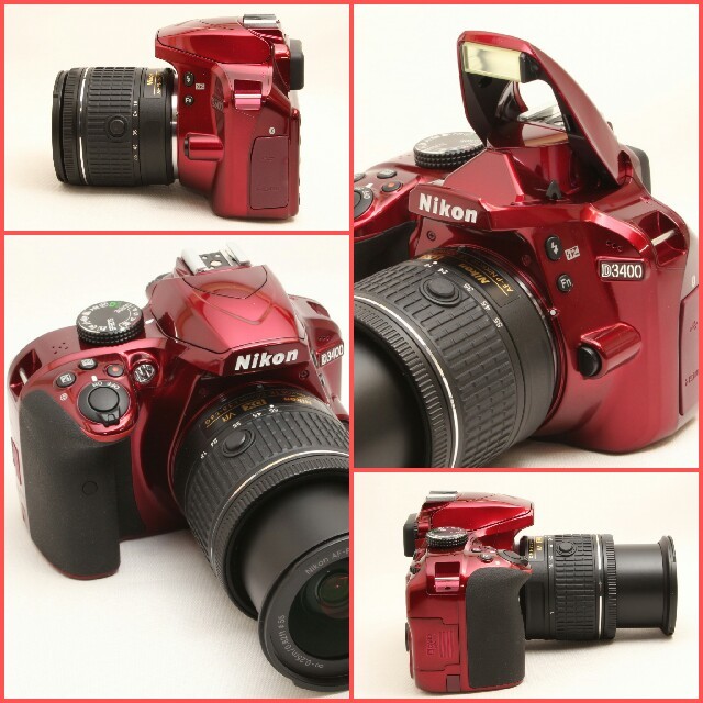 ✨シリーズ最新機種✨スマホ転送&高性能一眼レフ❤Nikon D3400 レッド