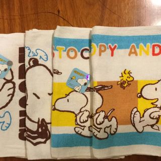 スヌーピー(SNOOPY)のスヌーピー   フェイスタオル 4枚セット 新品(タオル/バス用品)