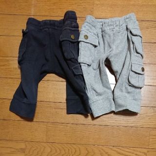 専用⭐️サイズ100 ハーフパンツ カーゴパンツ風 グレー・黒 2本セット(パンツ/スパッツ)