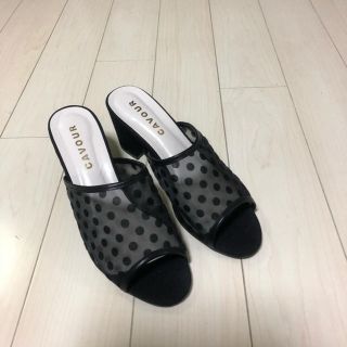 ザラ(ZARA)の一度のみ✨黒ドットシースルーサンダル  最終値下げ(サンダル)