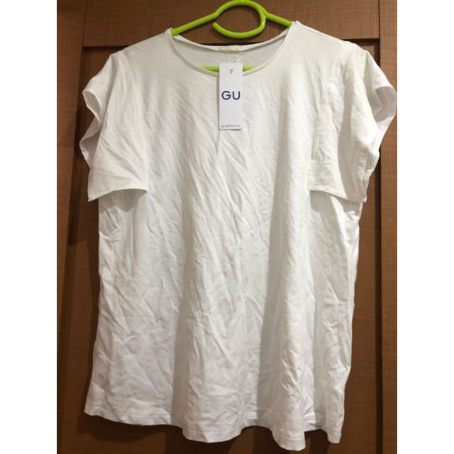 GU(ジーユー)の[新品] GU スクエアスリーブT ホワイト XL レディースのトップス(Tシャツ(半袖/袖なし))の商品写真