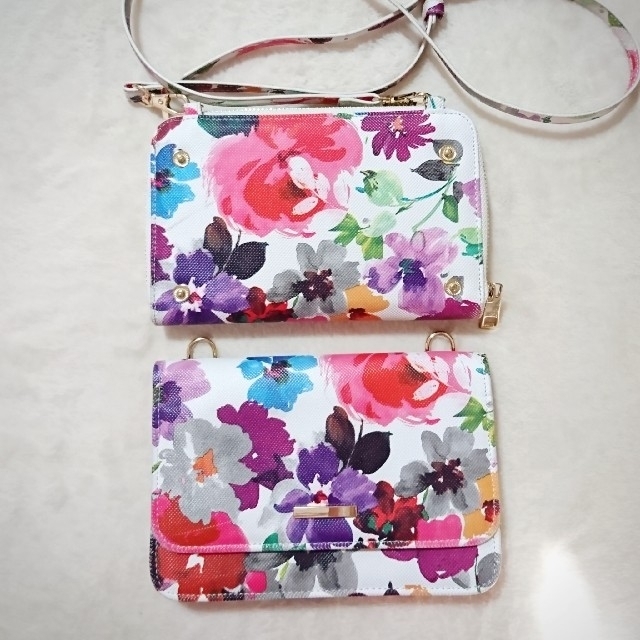 しまむら(シマムラ)の花柄 3way ショルダーバッグ ポシェット＆財布 レディースのバッグ(ショルダーバッグ)の商品写真