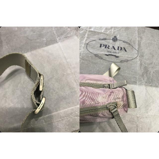 PRADA(プラダ)の●11.5万プラダ外ポケ付スクエア斜め掛けショルダーバッグ大き目ピンク●良好品↑ レディースのバッグ(ショルダーバッグ)の商品写真