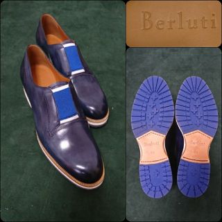 ベルルッティ(Berluti)の値下不 試着のみ ベルルッティ ネイビーパティーヌ ホールカットスニーカー(ドレス/ビジネス)