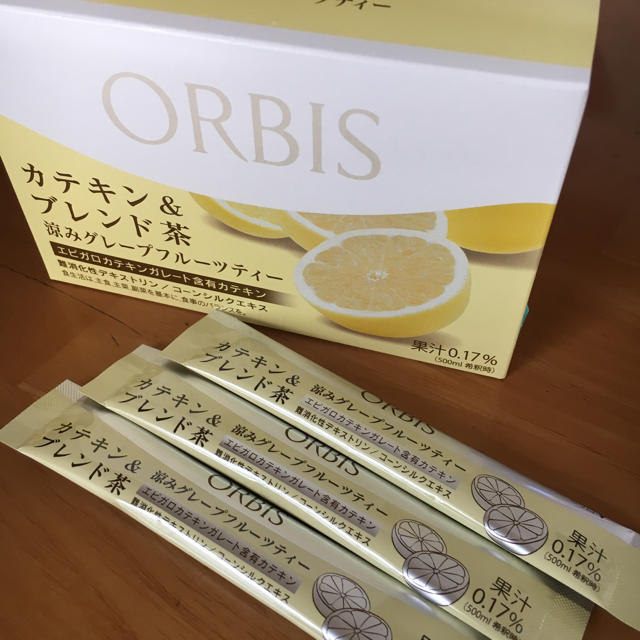 ORBIS(オルビス)のオルビス カテキン&ブレンド茶 涼みグレープフルーツティー 食品/飲料/酒の飲料(茶)の商品写真