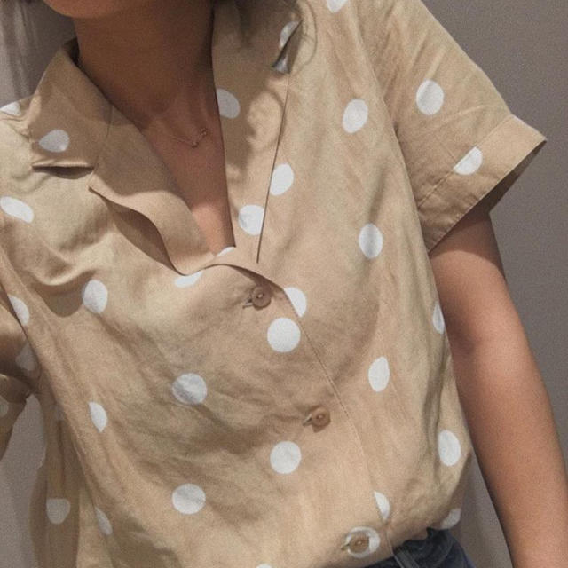 今季MOUSSY HALF SLEEVE LINEN DOTシャツ♡ドットシャツ