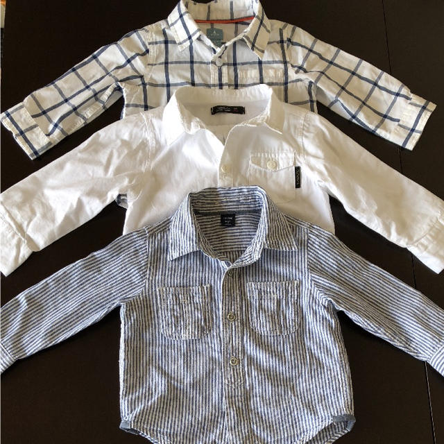 babyGAP(ベビーギャップ)のシャツ 3枚セット キッズ/ベビー/マタニティのキッズ服男の子用(90cm~)(Tシャツ/カットソー)の商品写真