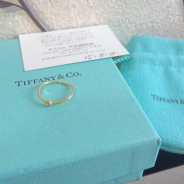 Tiffany & Co.(ティファニー)の最終お値下げ★ティファニー*K18YG*ウェーブシングルロウダイヤリング レディースのアクセサリー(リング(指輪))の商品写真