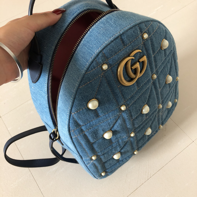 Gucci - GGマーモント デニムキルティングバックパックの通販 by なな