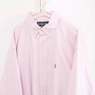 ラルフローレン(Ralph Lauren)のUS ラルフローレン pink ストライプ BD シャツ 16-33(シャツ)