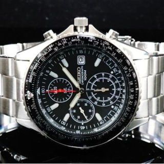 セイコー(SEIKO)の【希少】　SEIKO　逆輸入 海外モデル　ブラックパイロット SND255P1　(腕時計(アナログ))