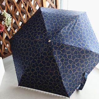 ★晴雨兼用★ハート柄おりたたみ傘(ブルー)(傘)