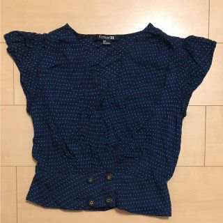 フォーエバートゥエンティーワン(FOREVER 21)のForever21 ドット柄ブラウス Sサイズ(シャツ/ブラウス(半袖/袖なし))