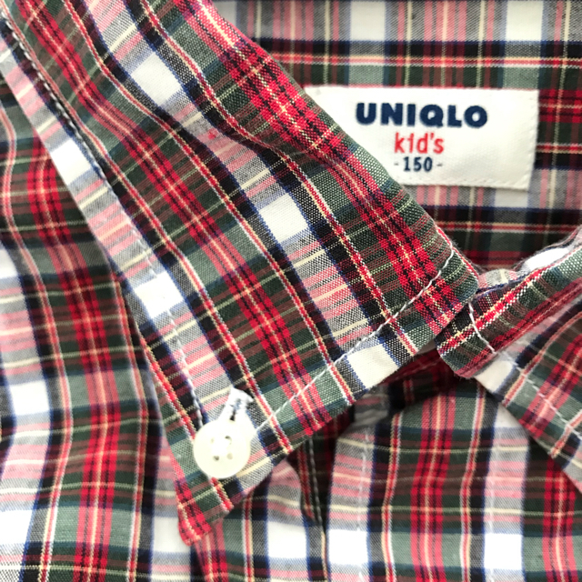 UNIQLO(ユニクロ)のUNIQLO ユニクロ チェック シャツ 長袖 150 キッズ/ベビー/マタニティのキッズ服女の子用(90cm~)(Tシャツ/カットソー)の商品写真