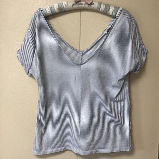 ザラ(ZARA)のZARA ボーダーVネックTシャツ(Tシャツ(半袖/袖なし))