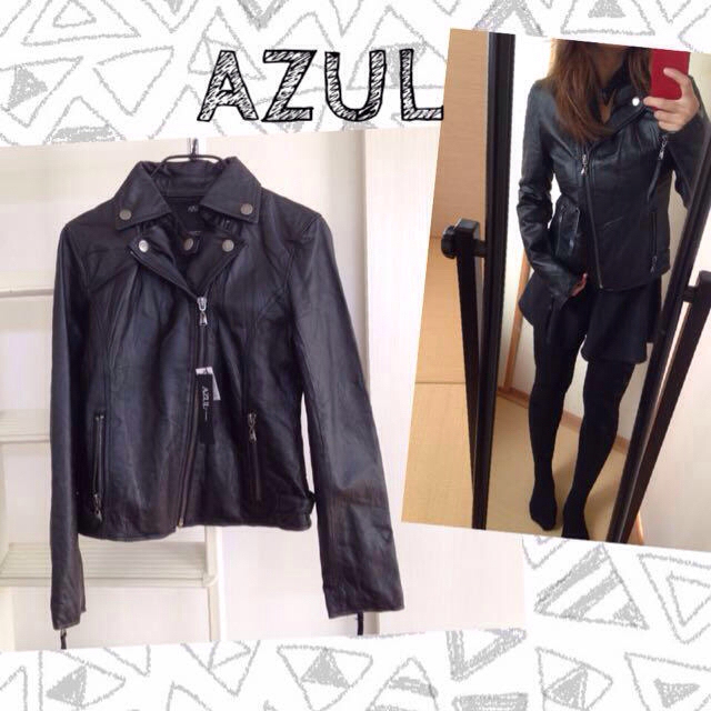 AZUL by moussy(アズールバイマウジー)のAZUL豚革ライダース＊新品レザージャケ レディースのジャケット/アウター(ライダースジャケット)の商品写真