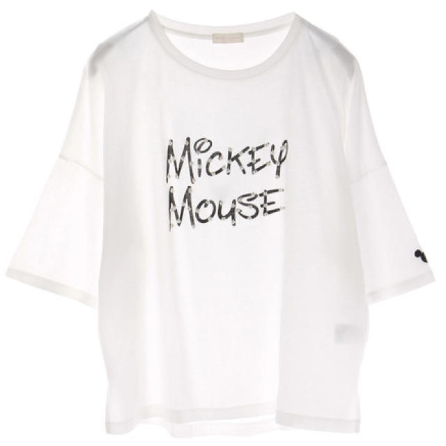 earth music & ecology(アースミュージックアンドエコロジー)のearth Mickey/earthタイポTシャツ/ﾎﾜｲﾄF レディースのトップス(Tシャツ(半袖/袖なし))の商品写真