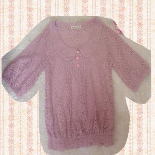 ナチュラルクチュール(natural couture)のレース♡丸襟トップス(カットソー(長袖/七分))