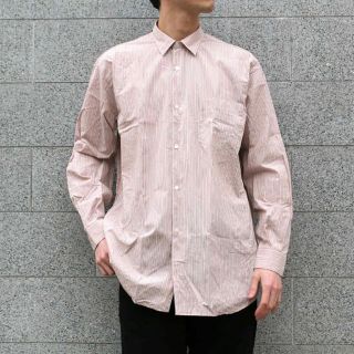 comoli 18ss コモリシャツ　ピンクストライプ