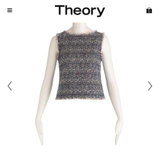 セオリー(theory)のセオリーTheory ノースリーブツイードトップス/size2(カットソー(半袖/袖なし))