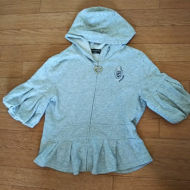 pom ponette(ポンポネット)のポンポネット *140*   グレー5分袖パーカー キッズ/ベビー/マタニティのキッズ服女の子用(90cm~)(カーディガン)の商品写真