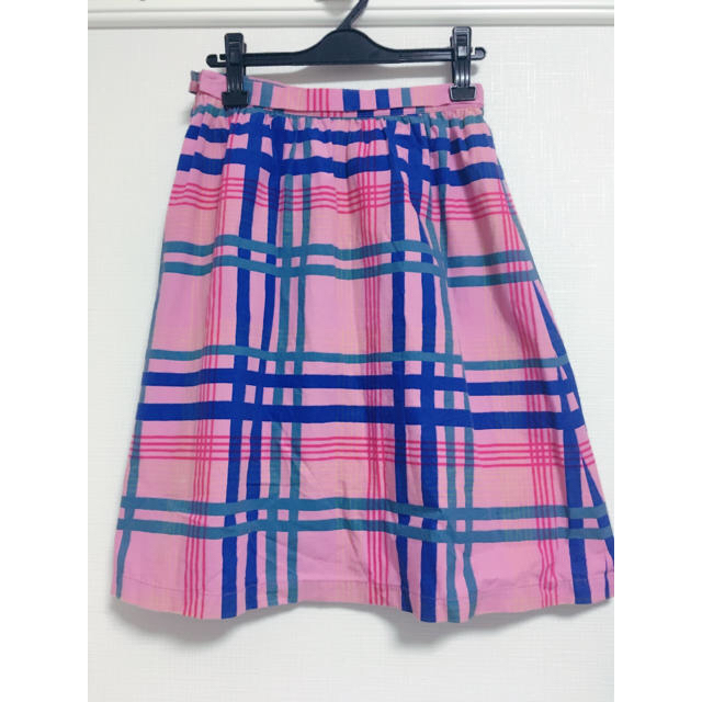 PAR ICI(パーリッシィ)の手書きBIGチェック ギャザースカート レディースのスカート(ひざ丈スカート)の商品写真