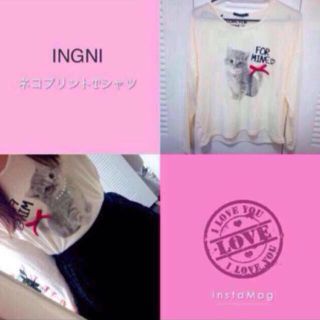 イング(INGNI)のINGNI♡ネコプリントTシャツ(Tシャツ(長袖/七分))