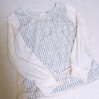 アクシーズファム(axes femme)のアクシーズ ストライプレーストップス(カットソー(長袖/七分))