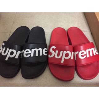 シュプリーム(Supreme)のsupreme サンダル 黒赤セット売り シュプリーム(サンダル)