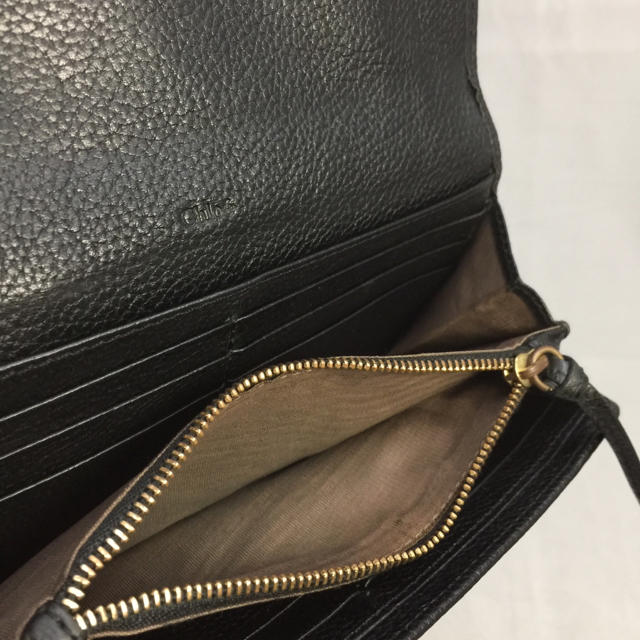 Chloe(クロエ)のCloe クロエ 黒 ブラック エンボスレザー 長財布 レディースのファッション小物(財布)の商品写真