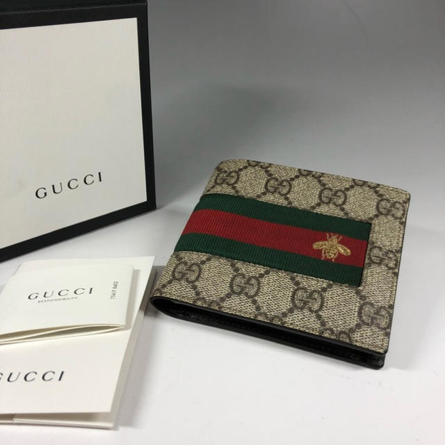 Gucci - 新品同様 正規品  GUCCI グッチ スプリーム ウェビング 折財布 S6-5