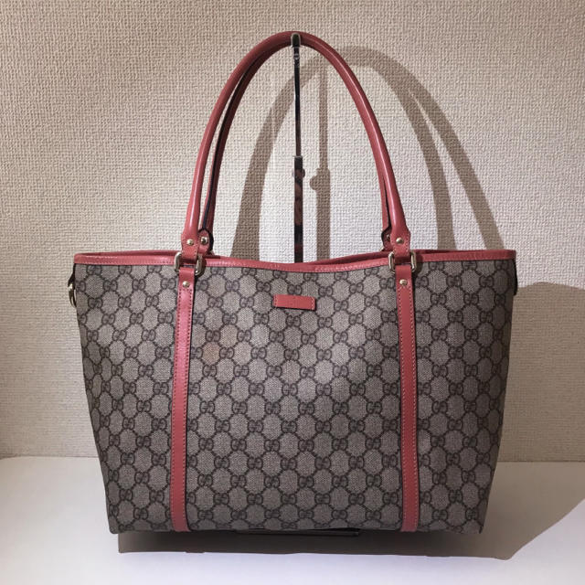 Gucci(グッチ)のGUCCI トートバッグ ピンク GG柄 美品 レディースのバッグ(トートバッグ)の商品写真