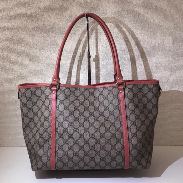 Gucci(グッチ)のGUCCI トートバッグ ピンク GG柄 美品 レディースのバッグ(トートバッグ)の商品写真