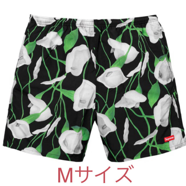 supreme nylon water short black floral M