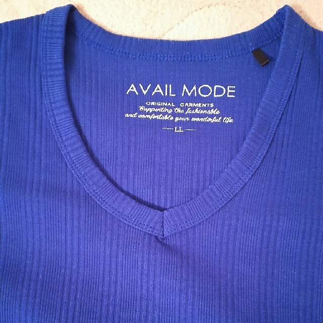 【USED美品】Aveil ロイヤルブルーＶネックＴシャツ メンズのトップス(Tシャツ/カットソー(半袖/袖なし))の商品写真